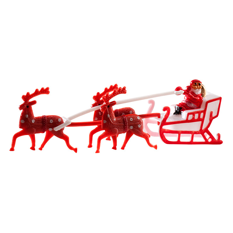 CHRISTMAS PLASTIC FIGURINES SLED RED 5CM.