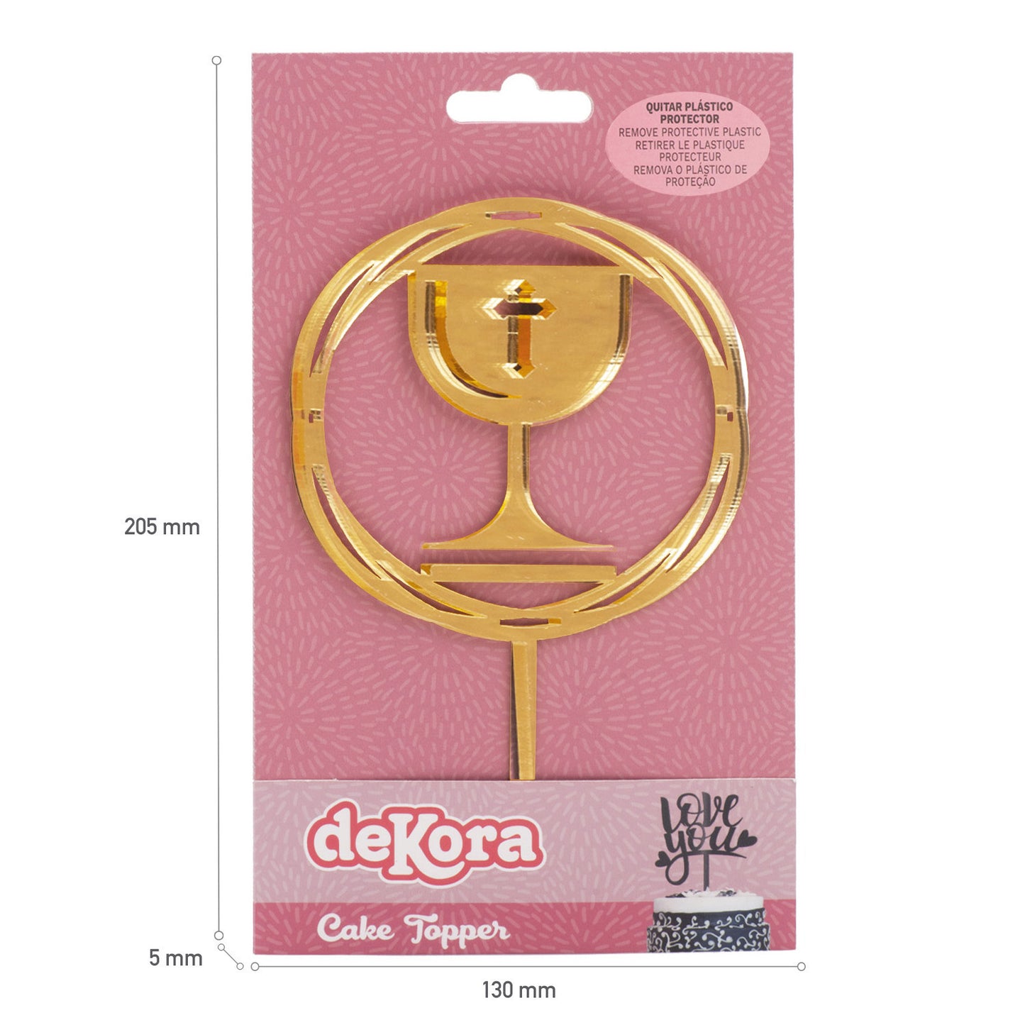CAKE TOPPER CÁLIZ COMUNIÓN 15,5X9,9CM