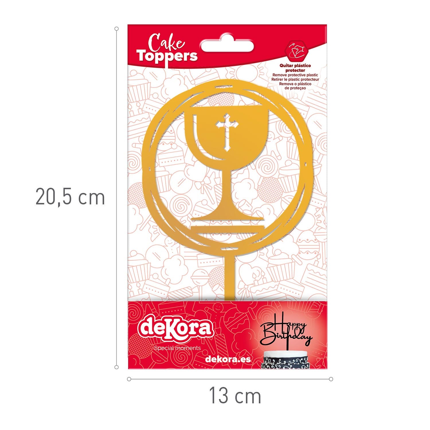 CAKE TOPPER COMMUNION CHALICE 16,5X9,9CM