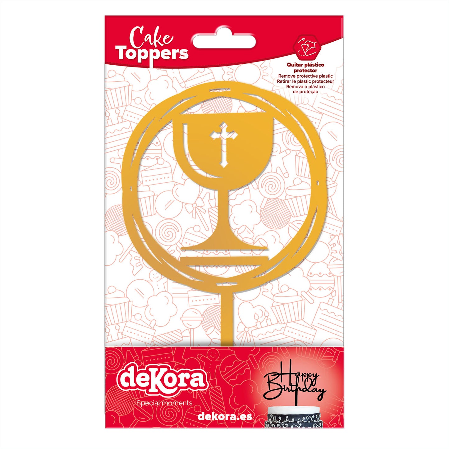 CAKE TOPPER COMMUNION CHALICE 16,5X9,9CM