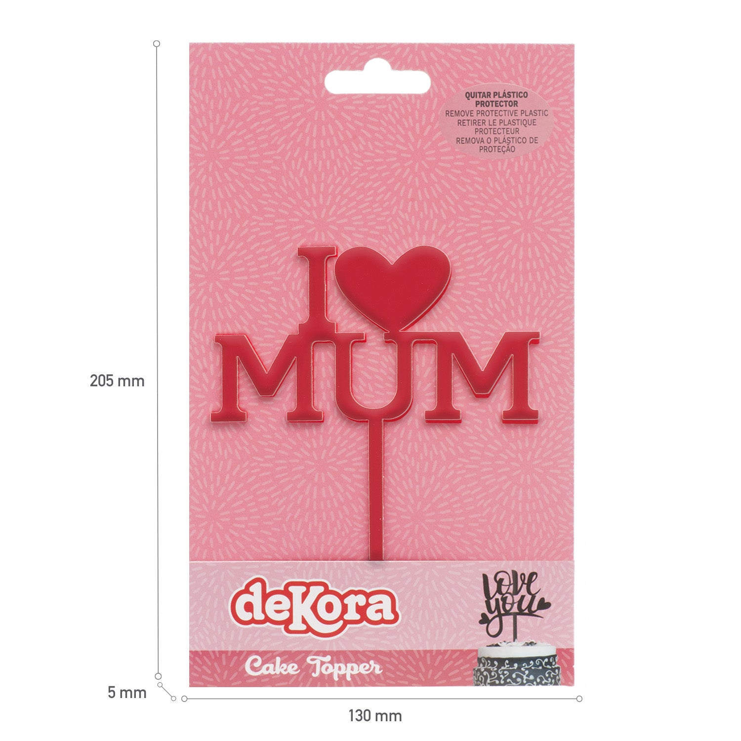 CAKE TOPPER DIA DA MÃE 12X9,9CM