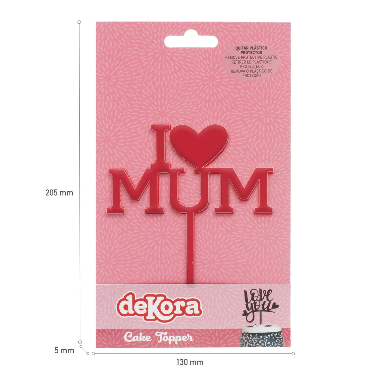 CAKE TOPPER DIA DA MÃE 12X9,9CM