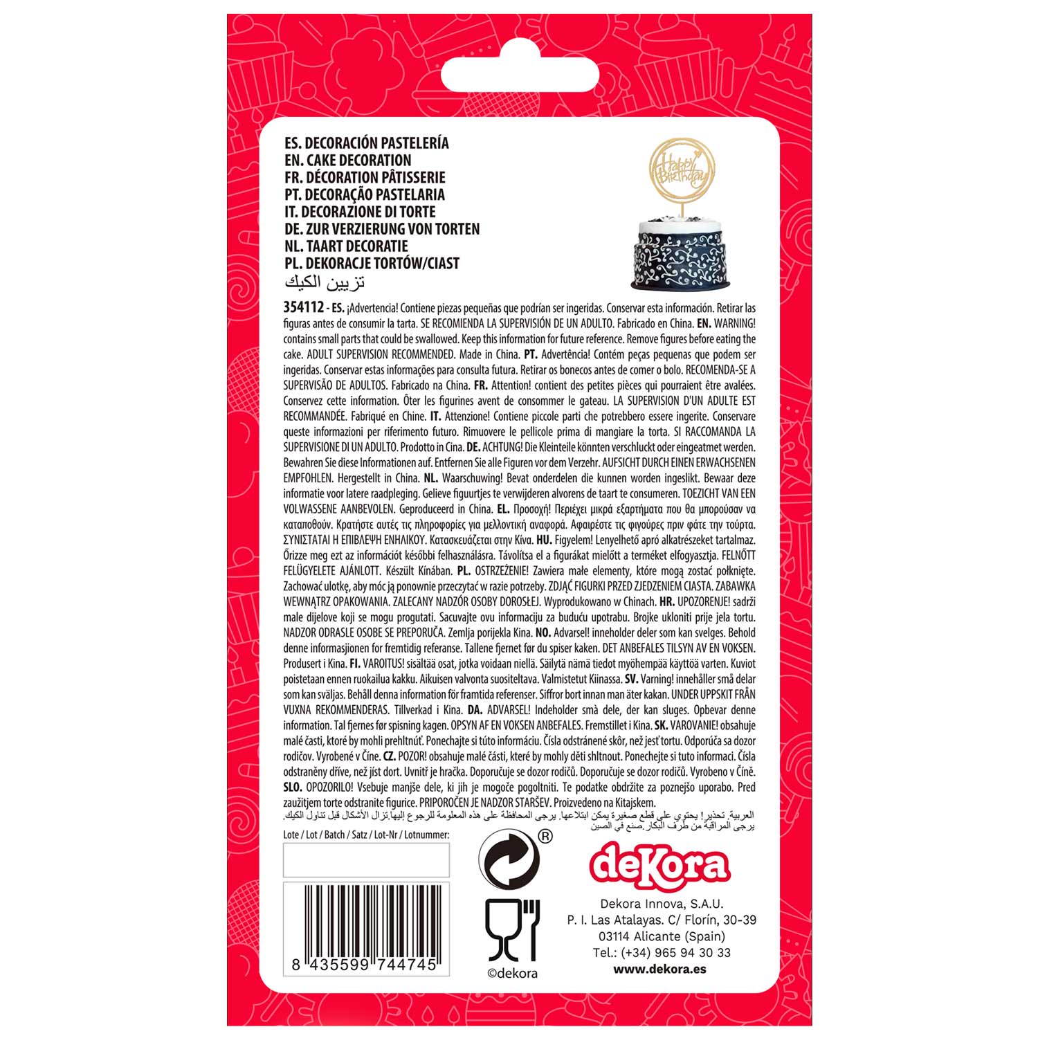 CAKE TOPPER HAPPY BIRTHDAY DORADO 15.4X10CM