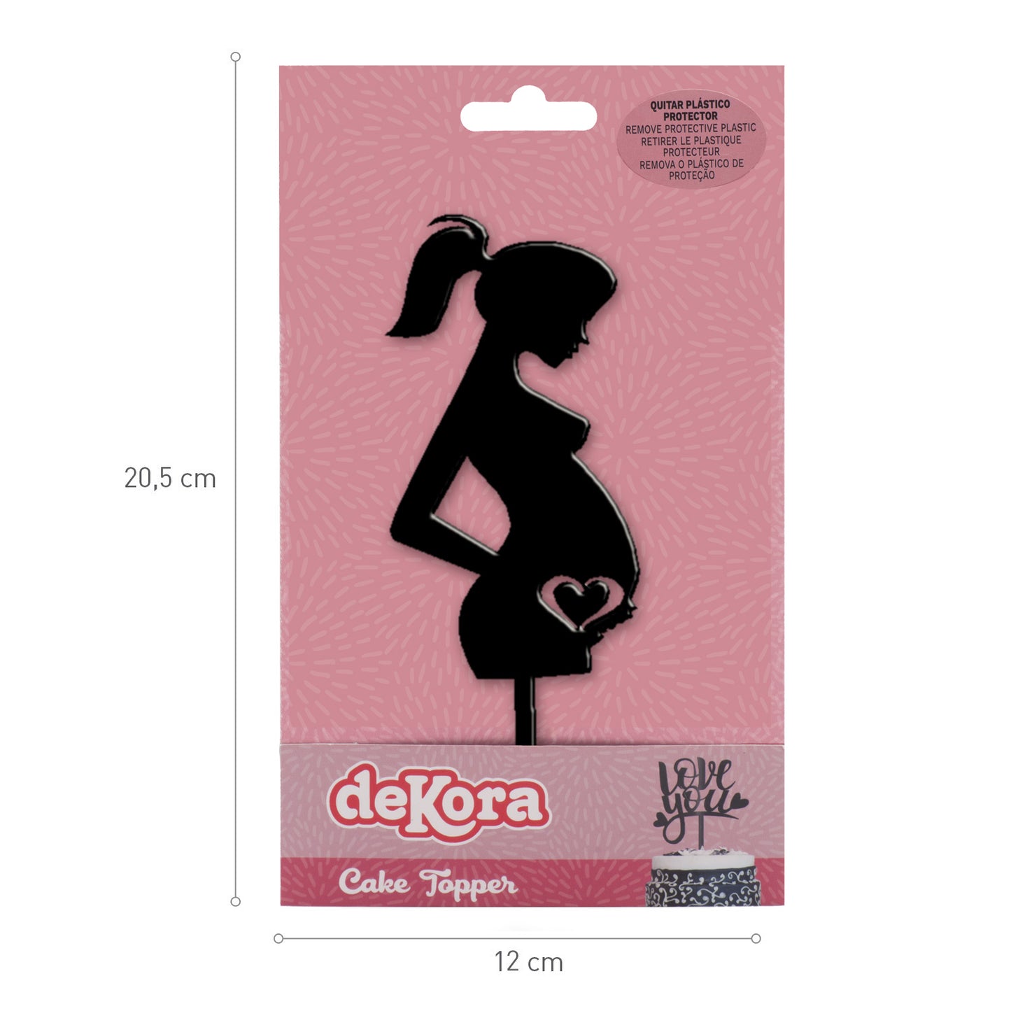CAKE TOPPER MUJER EMBARAZADA 16X6CM