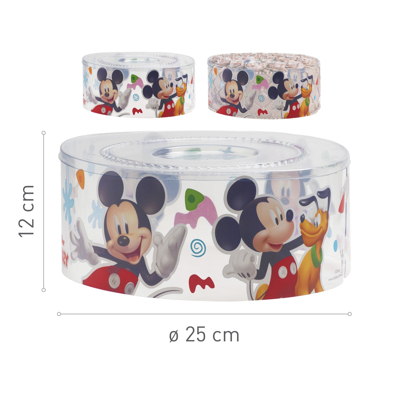 COBERTURAS PLASTICAS PARA BOLO MICKEY & FRIENDS Ø 25CM  H12CM