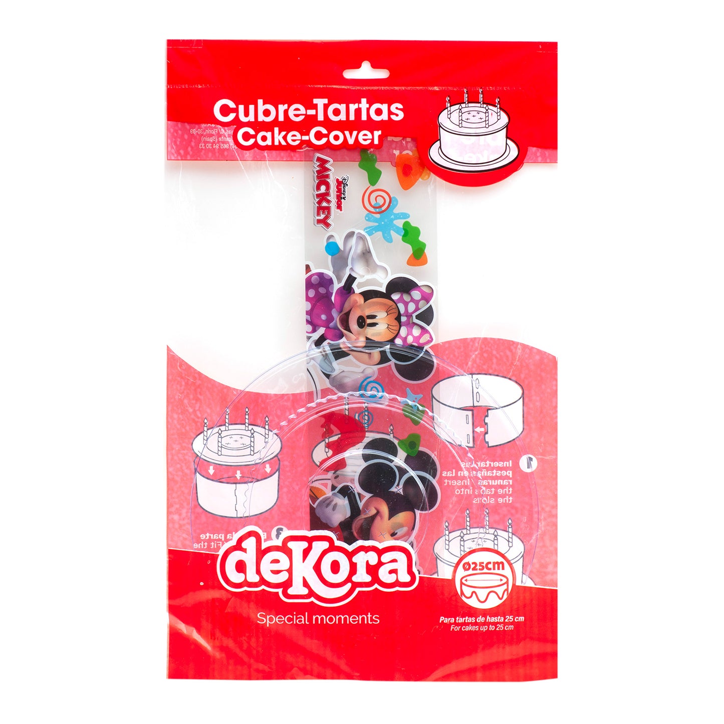 COBERTURAS PLASTICAS PARA BOLO MICKEY & FRIENDS Ø 25CM  H12CM