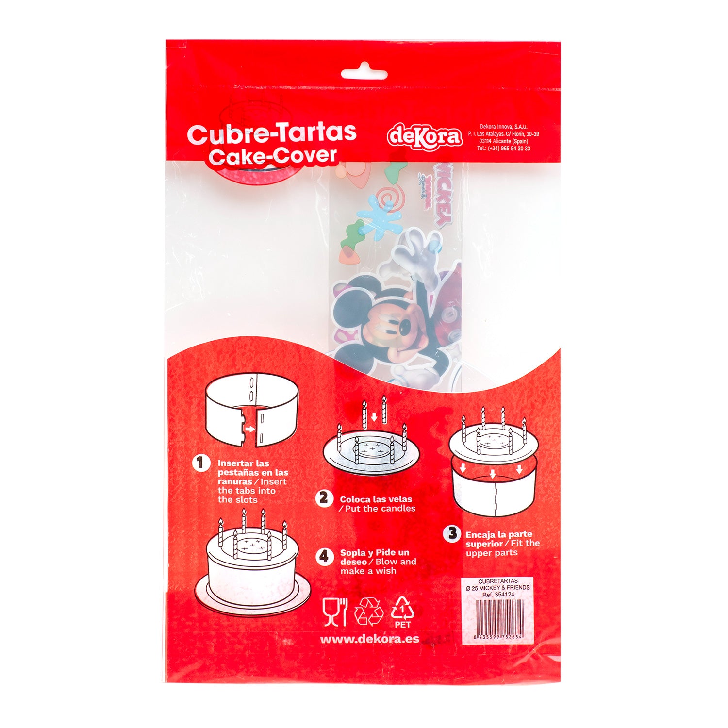COBERTURAS PLASTICAS PARA BOLO MICKEY & FRIENDS Ø 25CM  H12CM