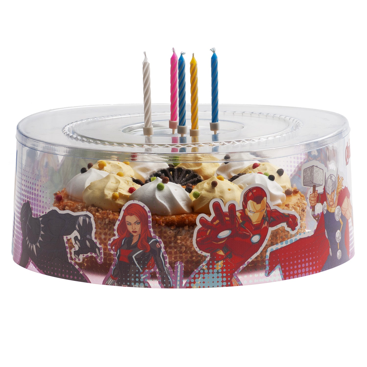 THE AVENGERS PLASTIC CAKE COVER Ø 25CM H12CM