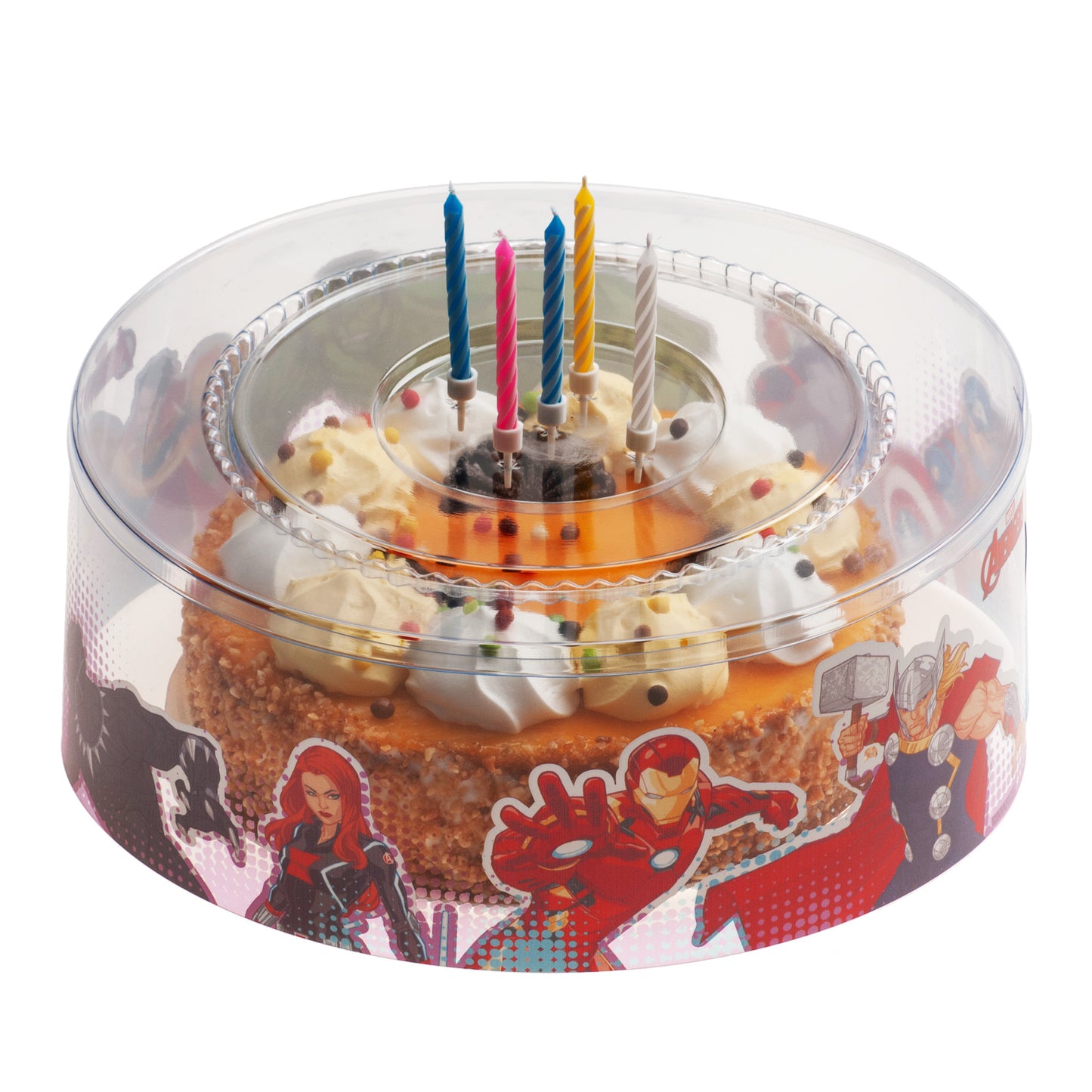 CUBRETARTAS PLÁSTICO LOS VENGADORES Ø 25CM H12CM