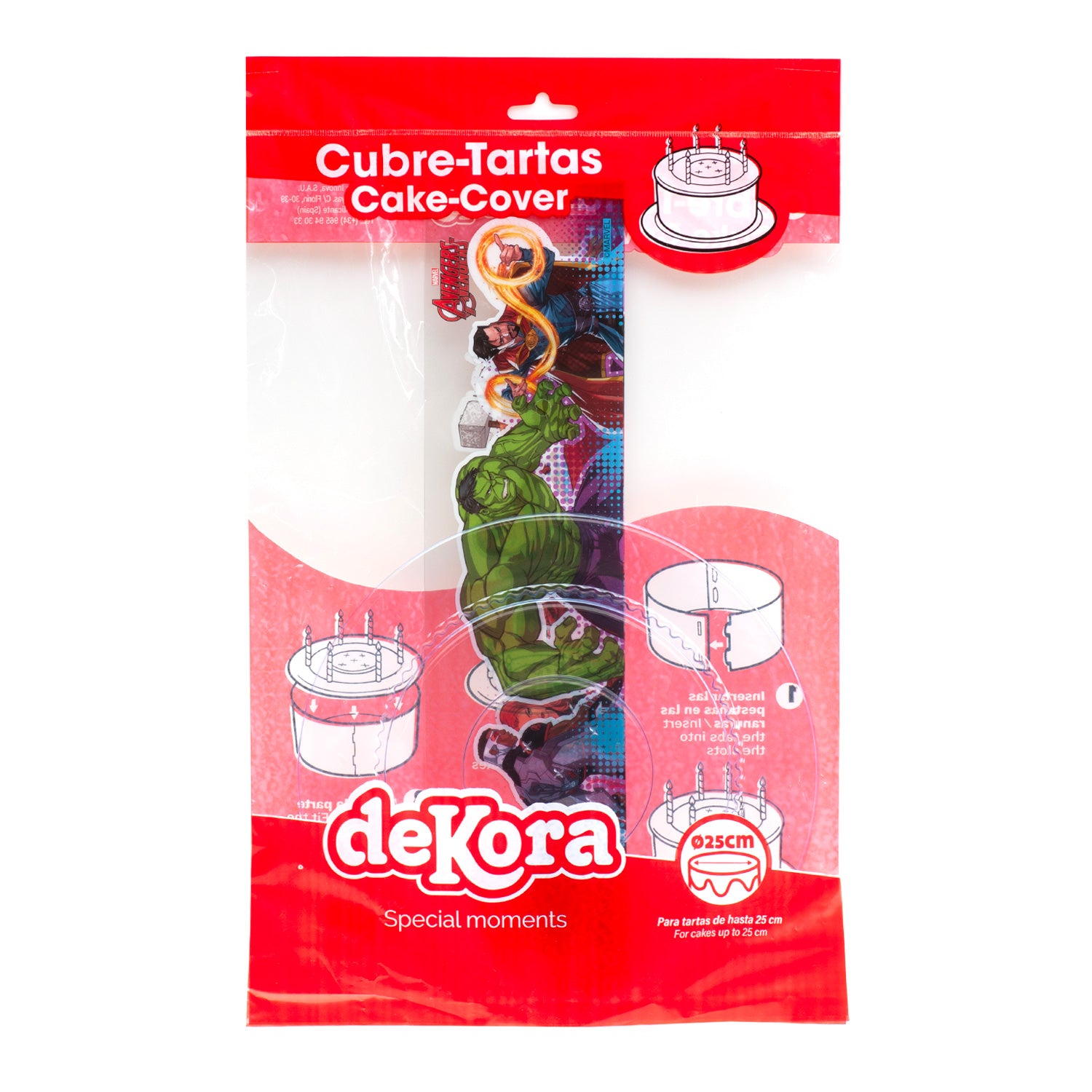 CUBRETARTAS PLÁSTICO LOS VENGADORES Ø 25CM H12CM