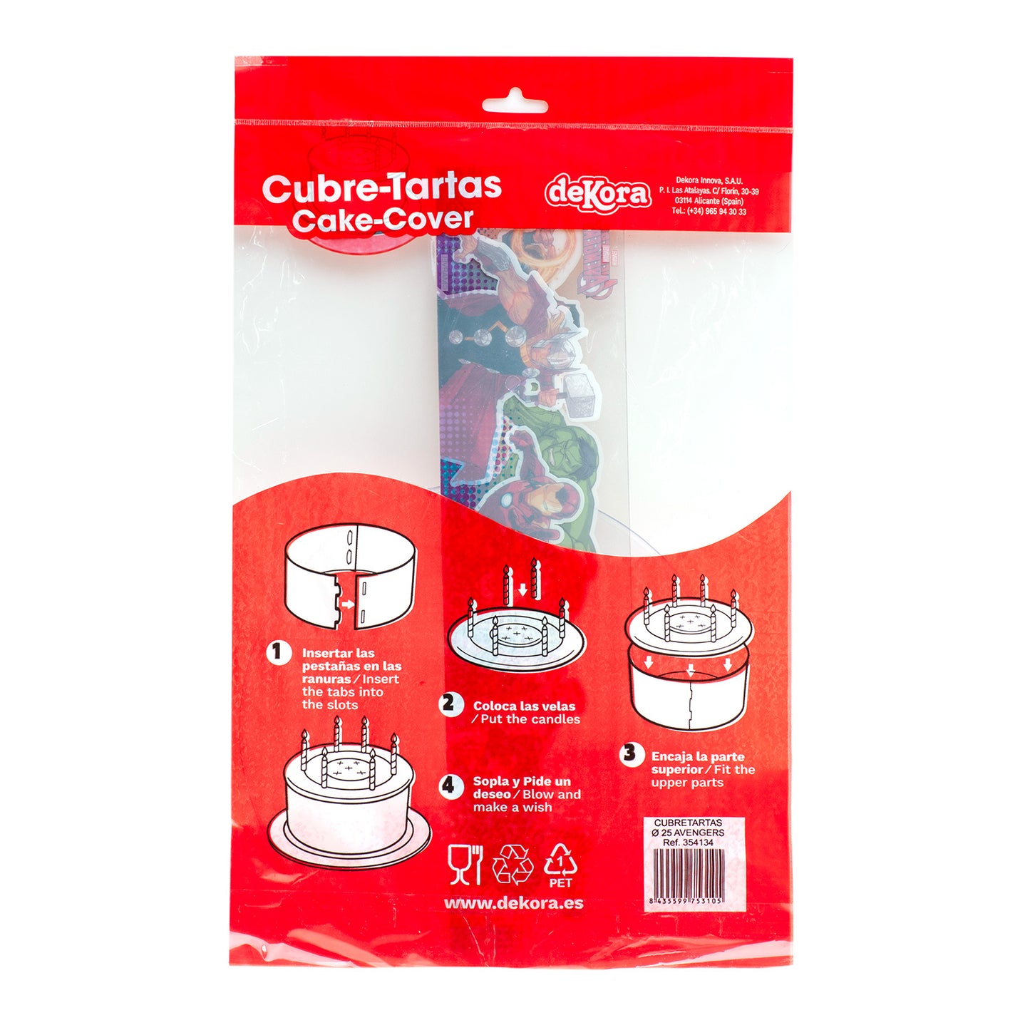 CUBRETARTAS PLÁSTICO LOS VENGADORES Ø 25CM H12CM