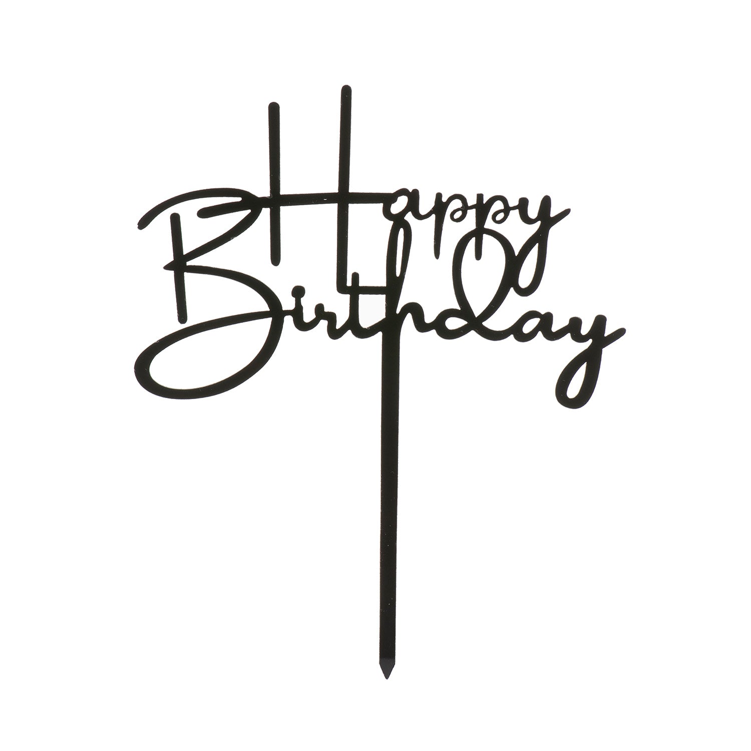 CAKE TOPPER HAPPY BIRTHDAY BLACK