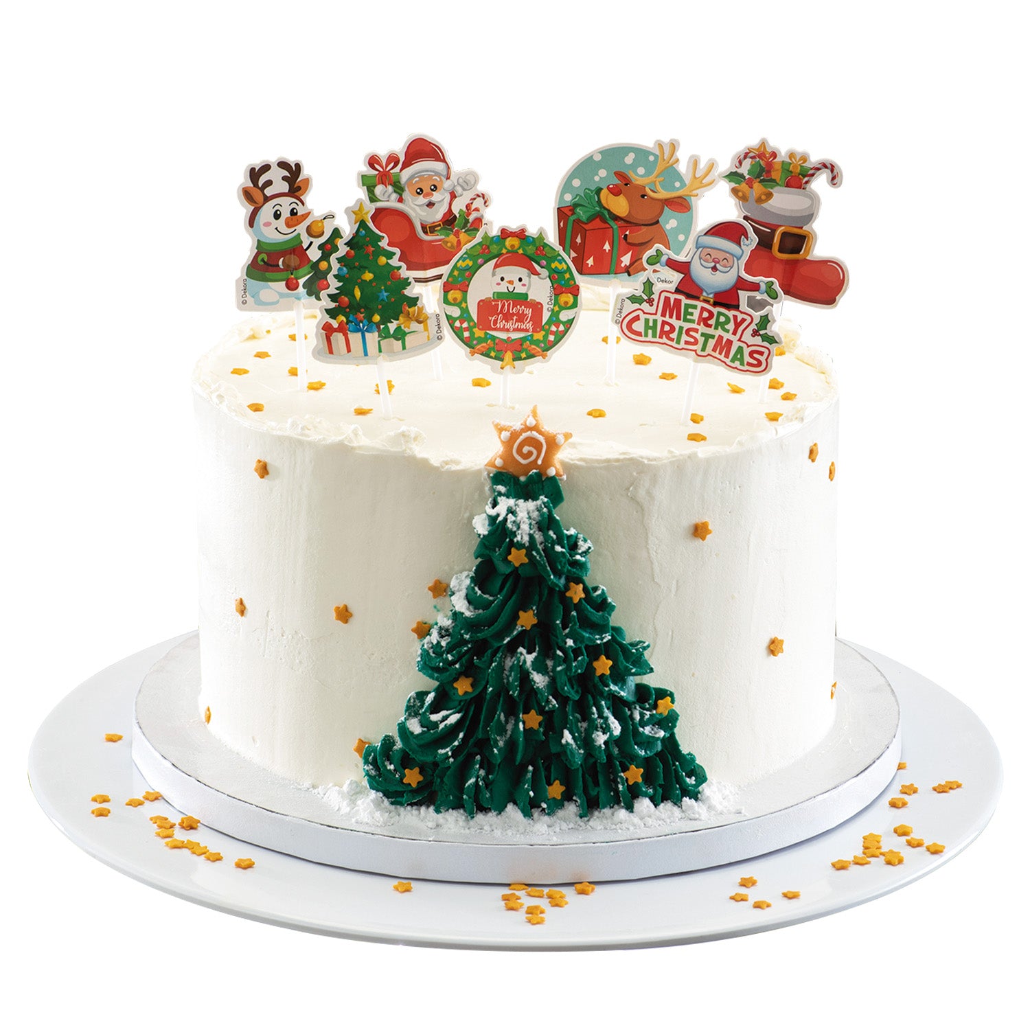CAKE TOPPERS DE PAPEL DE NAVIDAD 8 DISEÑOS  9X6CM