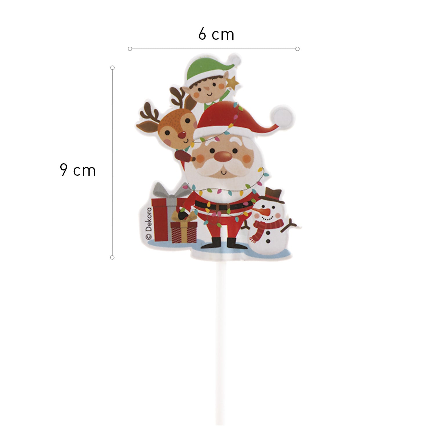 CAKE TOPPERS DE PAPEL DE NAVIDAD 8 DISEÑOS  9X6CM