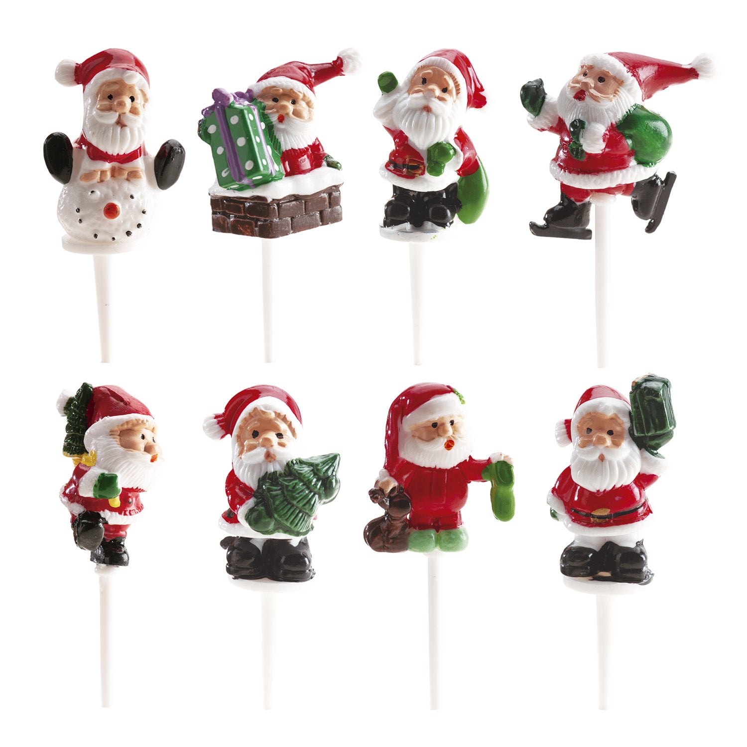 FIGURAS DE PLÁSTICO PAPÁ NOEL 8 MODELOS 3CM