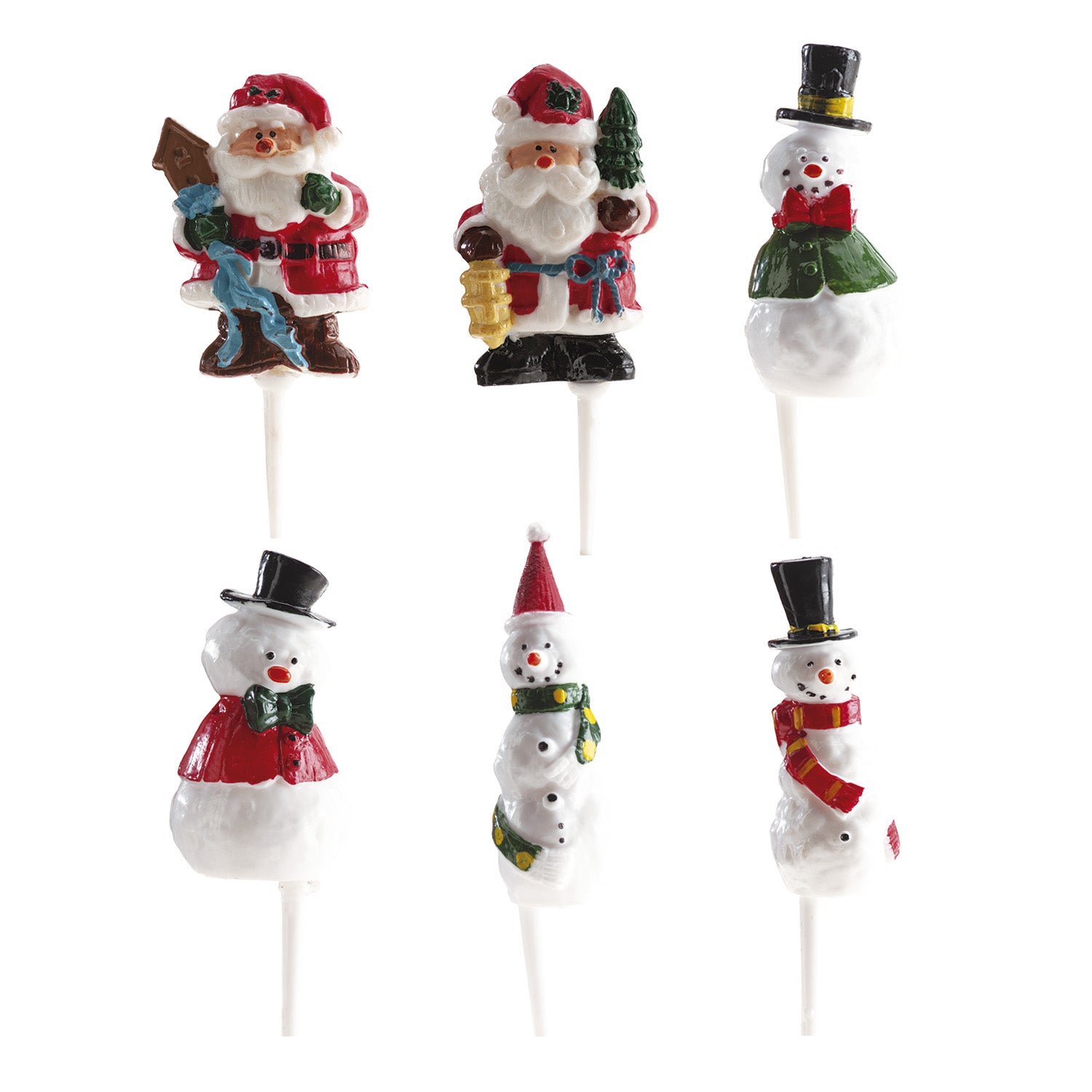 FIGURAS DE PLÁSTICO MUÑECO NIEVE Y PAPÁ NOEL 4.5CM