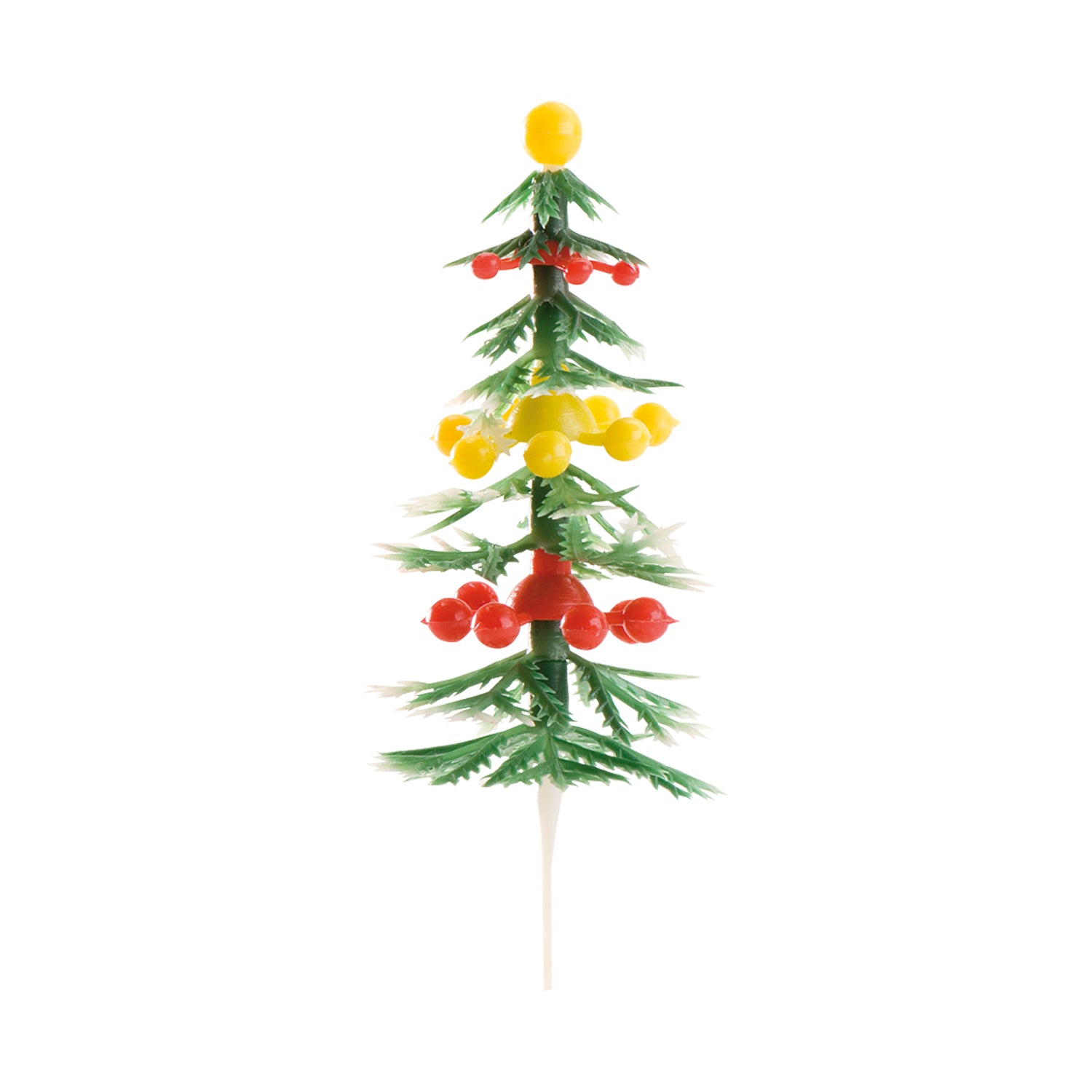 PINO NAVIDAD BOLAS VERDES, ROJAS Y AMARILLAS 9~9.5CM