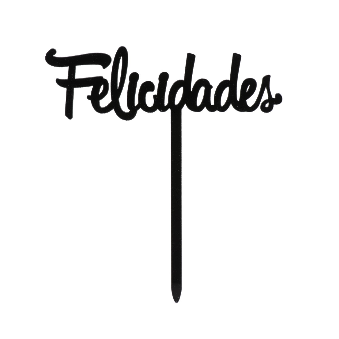 BLACK CAKE TOPPER FELICIDADES 11X14 CM