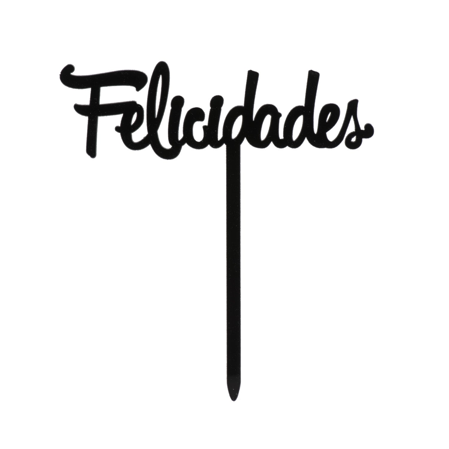 BLACK CAKE TOPPER FELICIDADES 11X14 CM