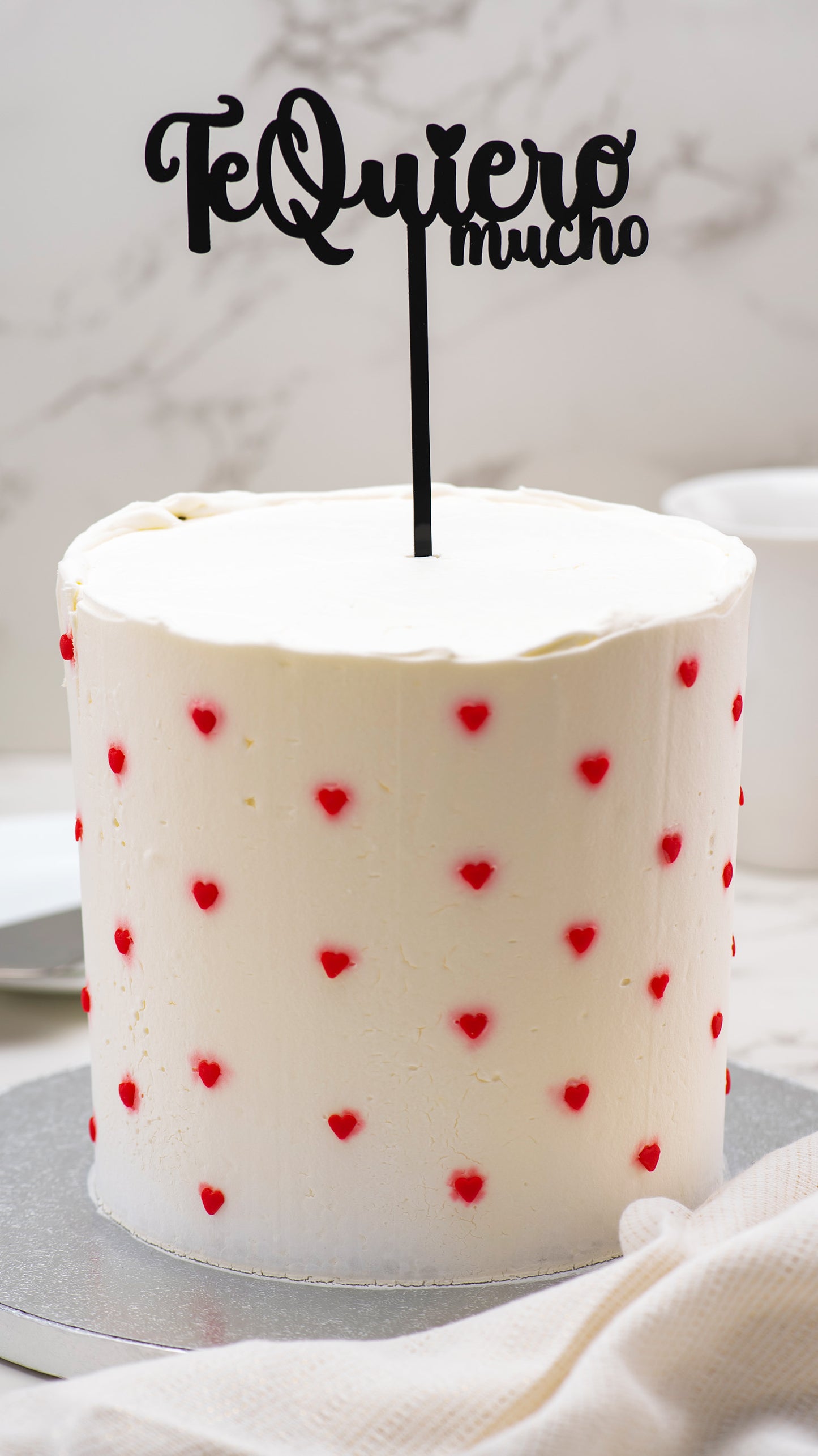 CAKE TOPPER PRETO TE QUIERO MUCHO 12X15CM