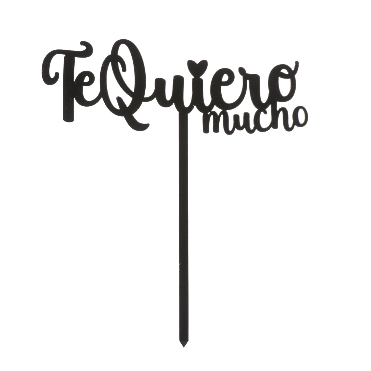 CAKE TOPPER NEGRO TE QUIERO MUCHO 12X15CM