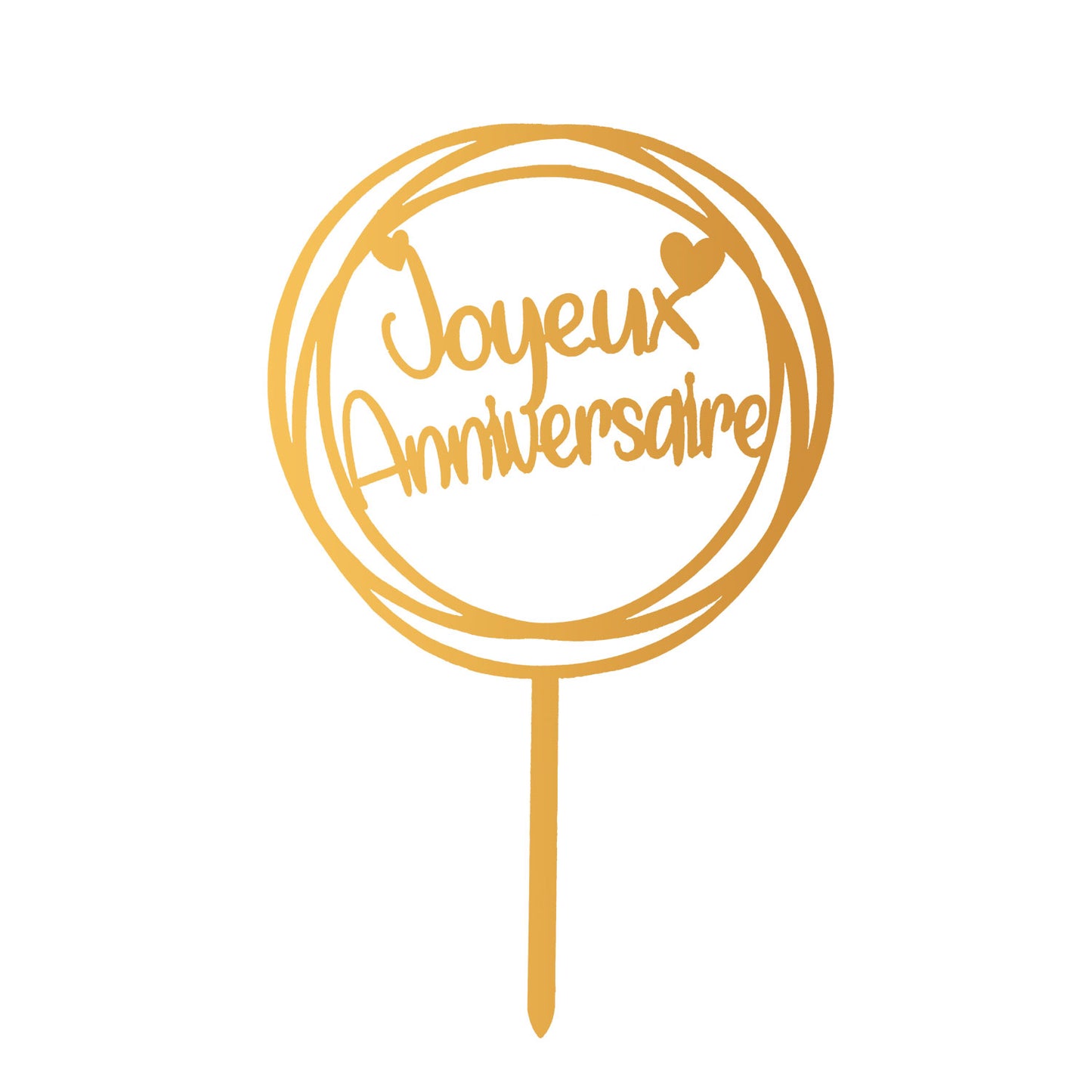 CAKE TOPPER JOYEUX ANNIVERSAIRE 10X16CM