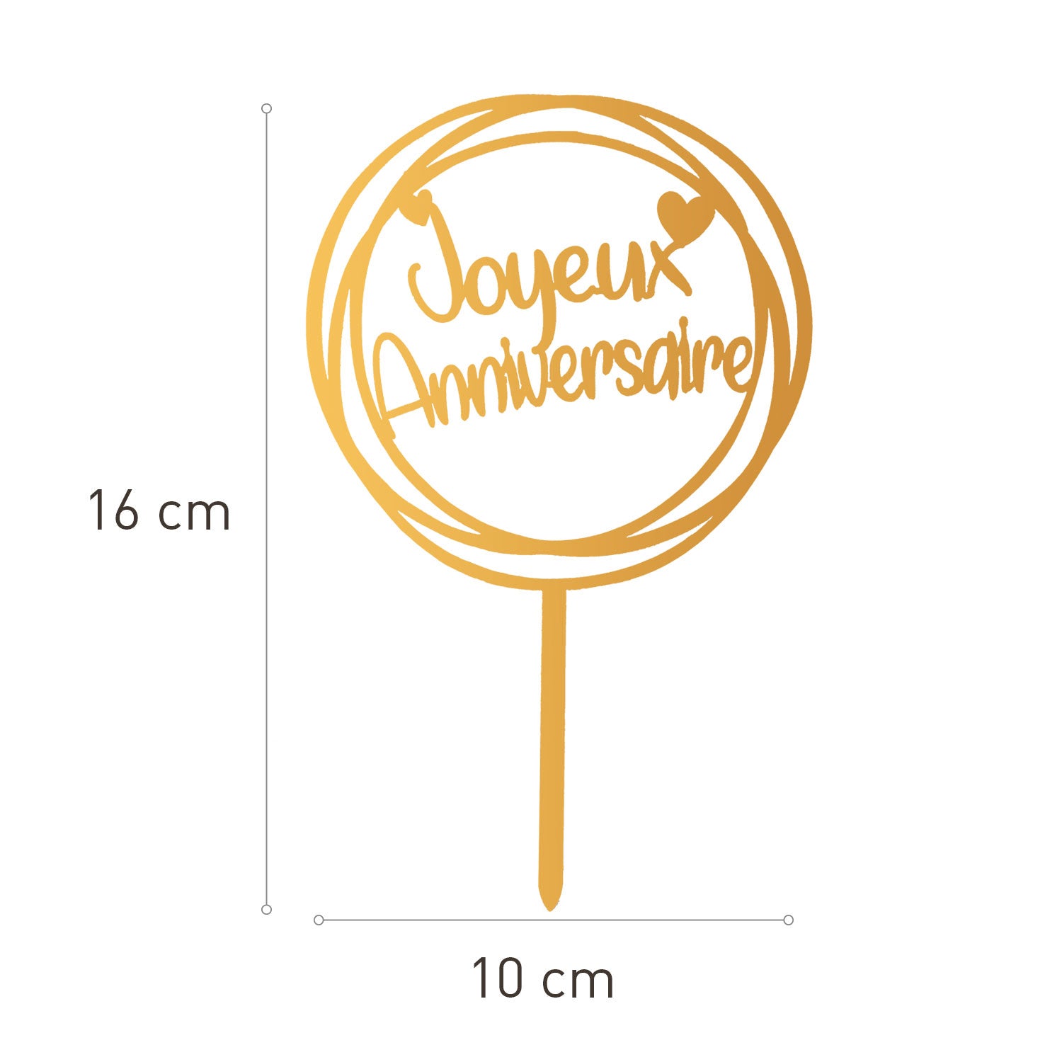 CAKE TOPPER JOYEUX ANNIVERSAIRE 10X16CM