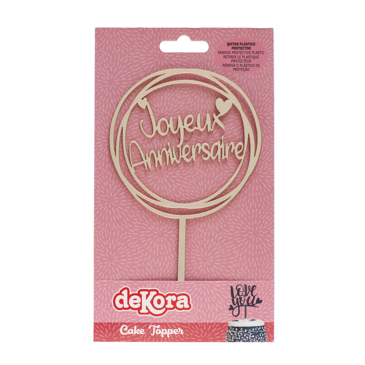CAKE TOPPER JOYEUX ANNIVERSAIRE 10X16CM