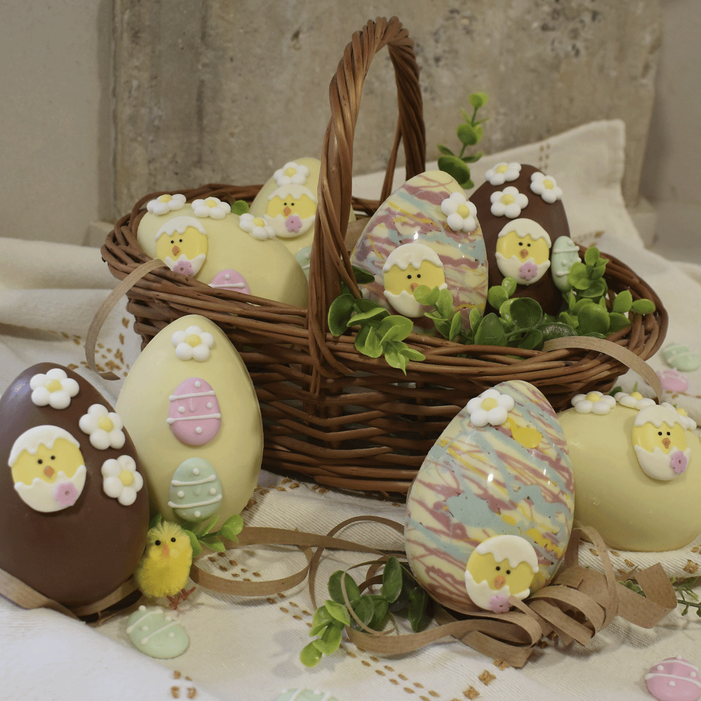 BOX OF 6 YELLOW EASTER CHICKS 2.5CM