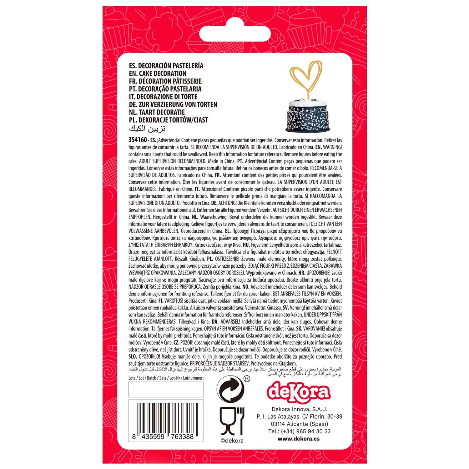 CAKE TOPPER DOPPIO CUORE ORO 10,5 x 15CM