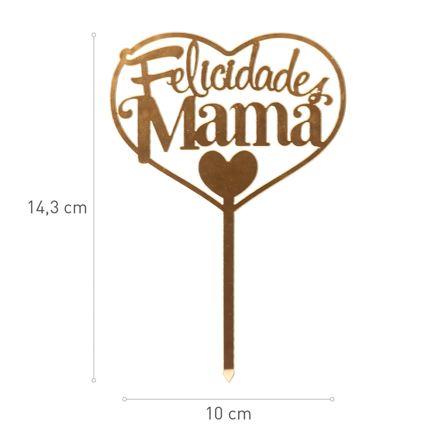 CAKE TOPPER FELICIDADES MAMA OR 14.3X10CM