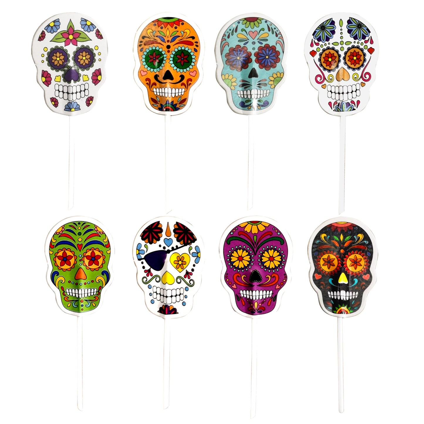 HALLOWEEN CAKE TOPPERS SKULL 16 UNITS