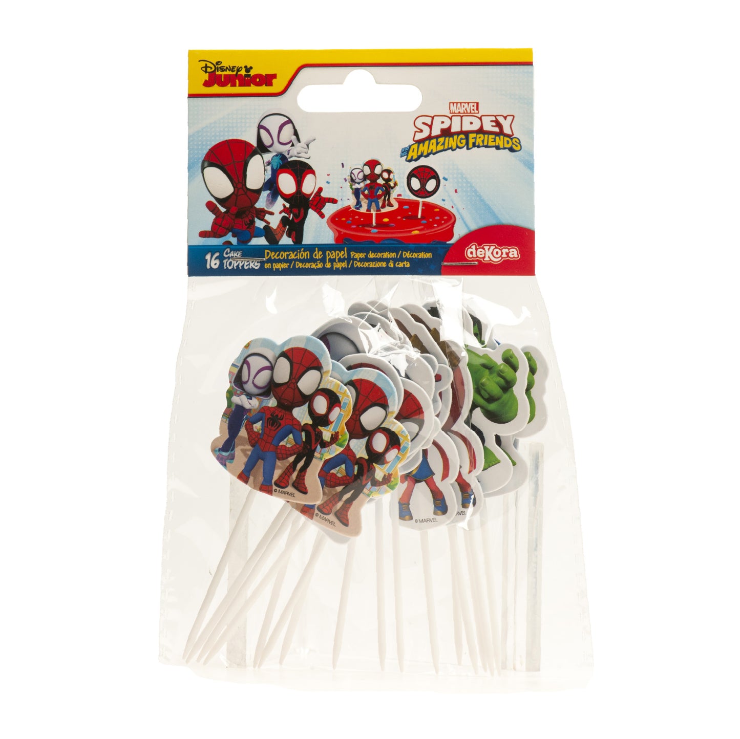 CAKE TOPPERS 8 DESENHOS SPIDEY 16 UNIT