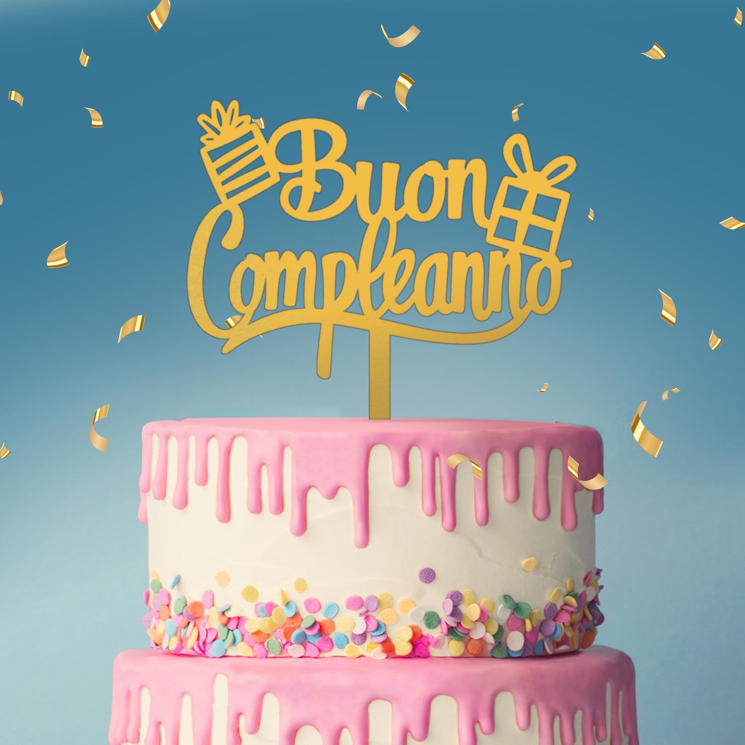 CAKE TOPPER BUON COMPLEANNO