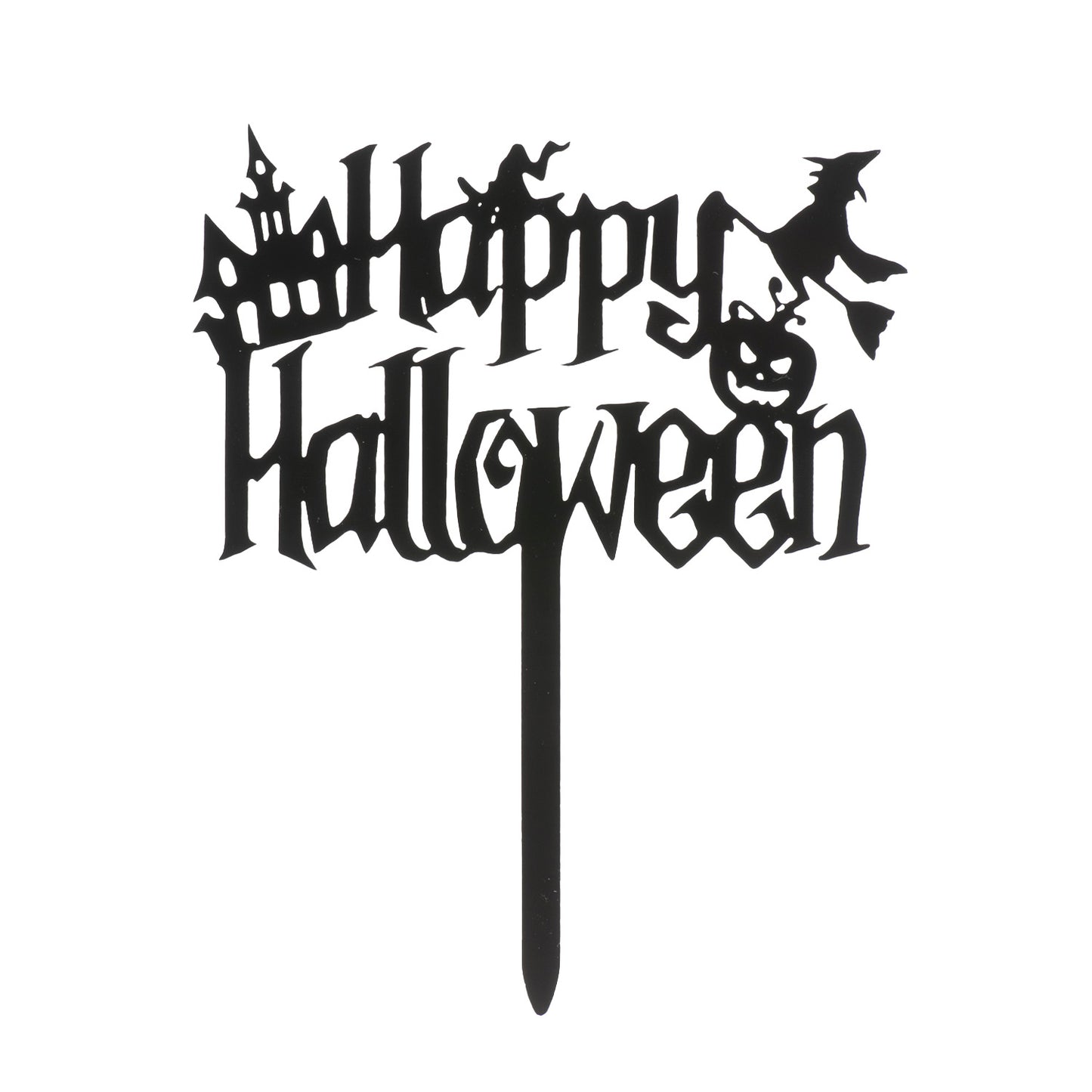 CAKE TOPPER HAPPY HALLOWEEN BRUXA 11,5 X 14CM