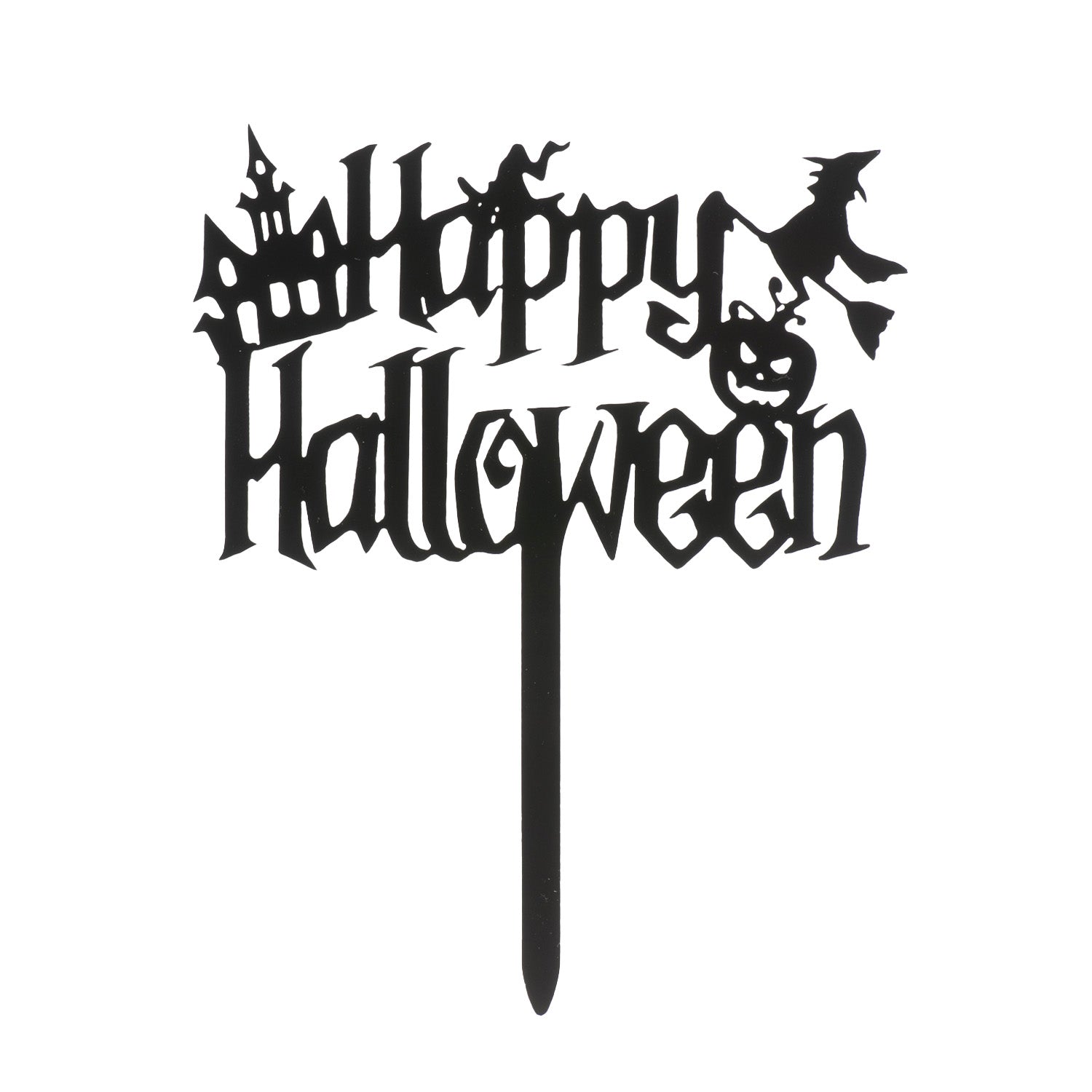CAKE TOPPER HAPPY HALLOWEEN BRUXA 11,5 X 14CM
