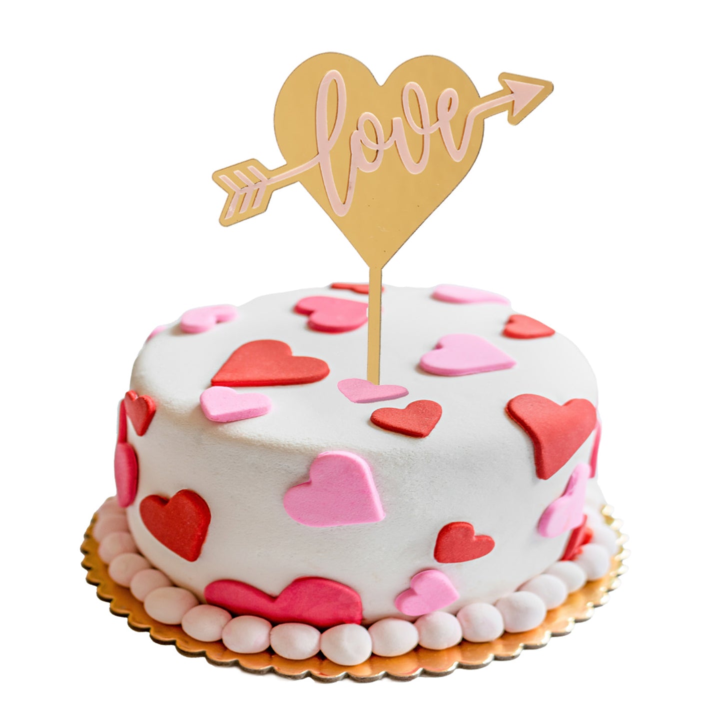 CAKE TOPPER LOVE ROSA 13X11CM