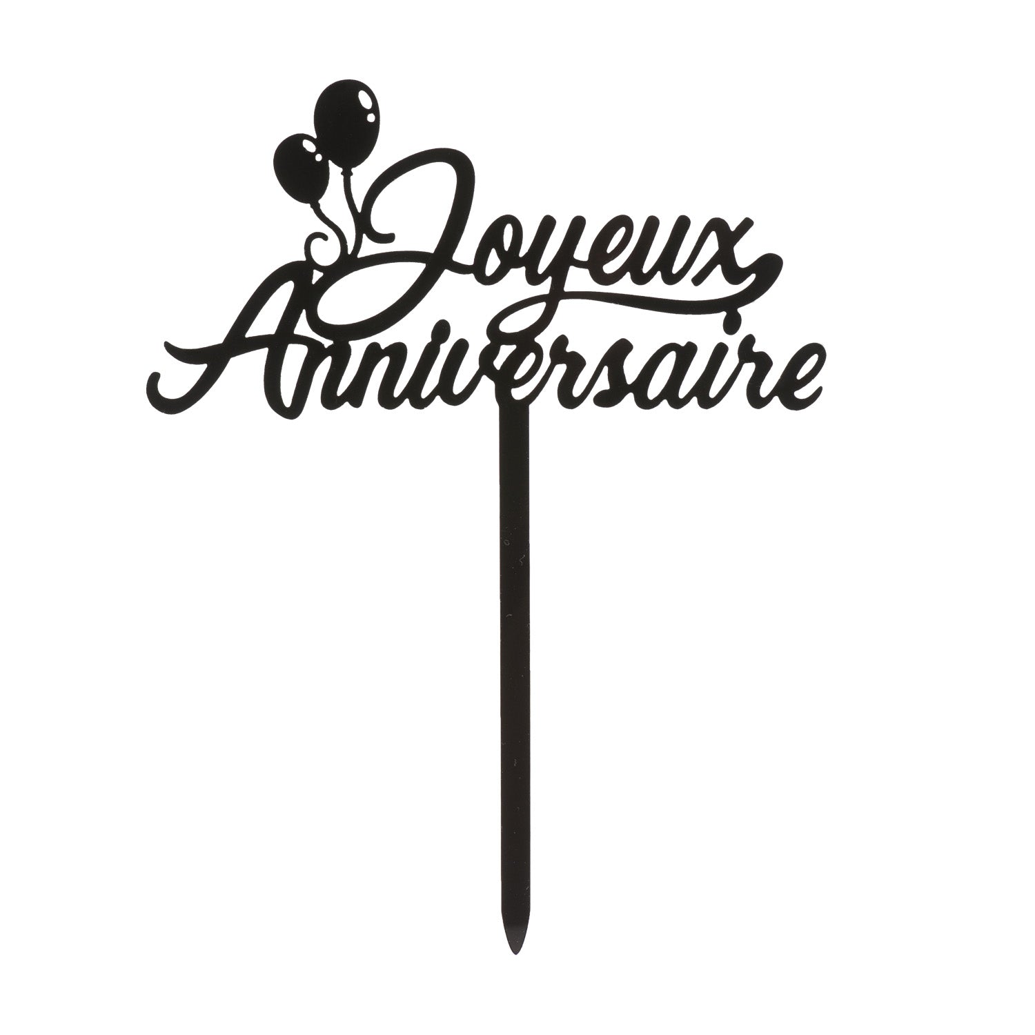 CAKE TOPPER JOYEUX ANNIVERSAIRE AVEC BALLONS 14X10CM