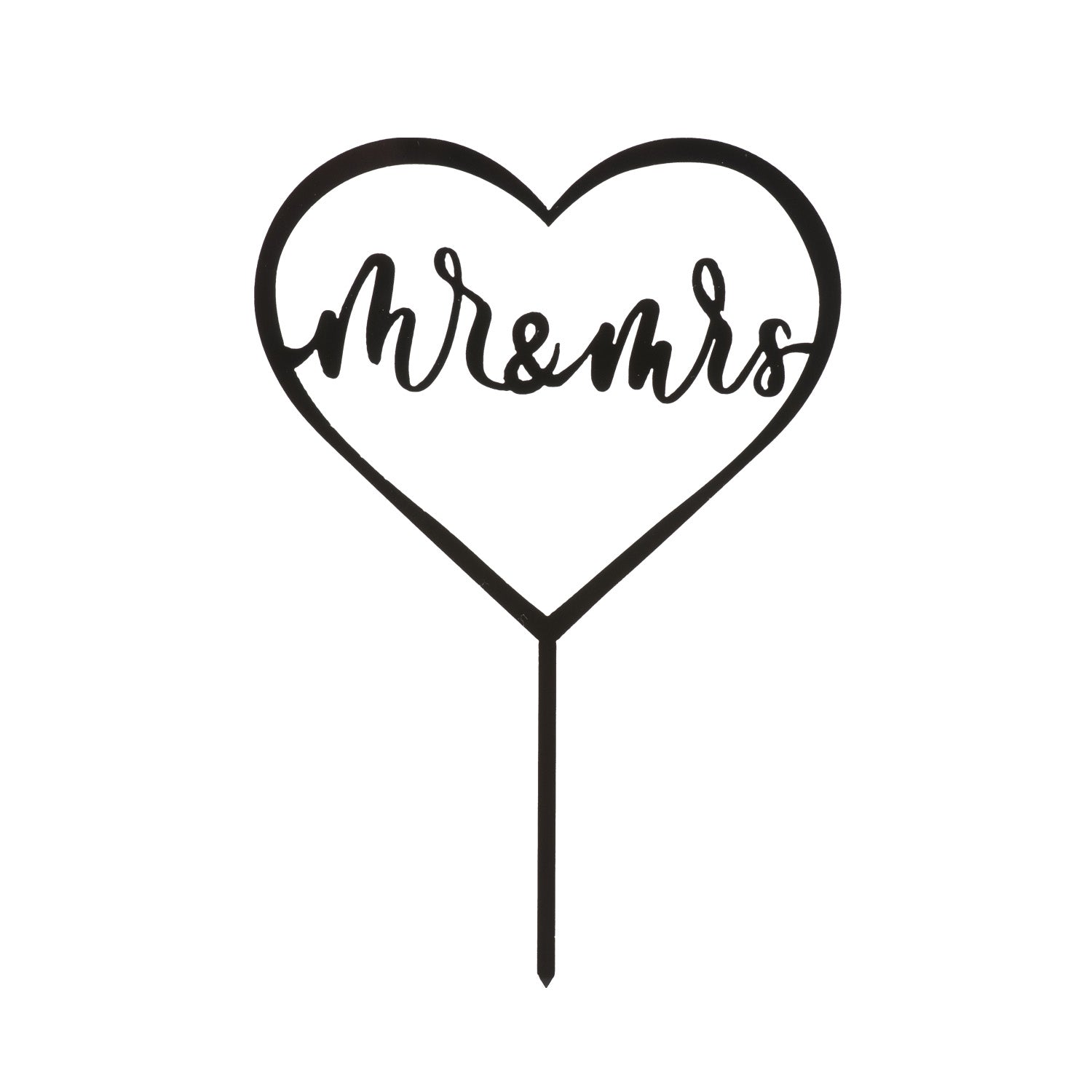 CAKE TOPPER MR AND MRS BLACK HEART