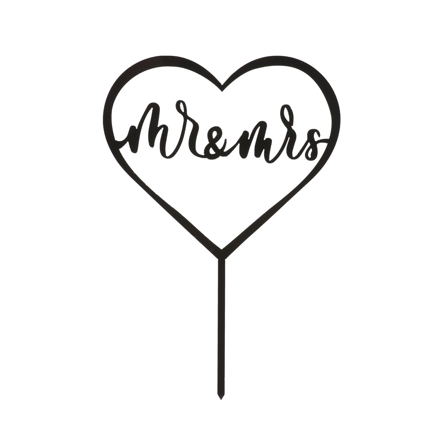 CAKE TOPPER MR AND MRS BLACK HEART