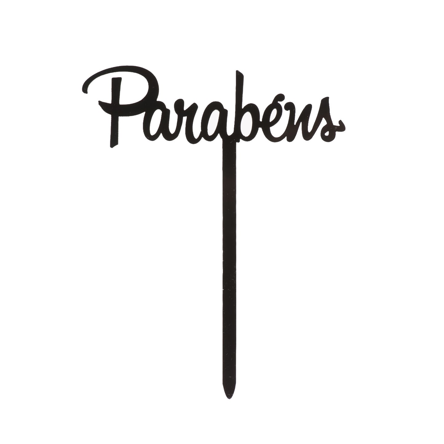 CAKE TOPPER PARABENS PRETO 11 X 14 CM