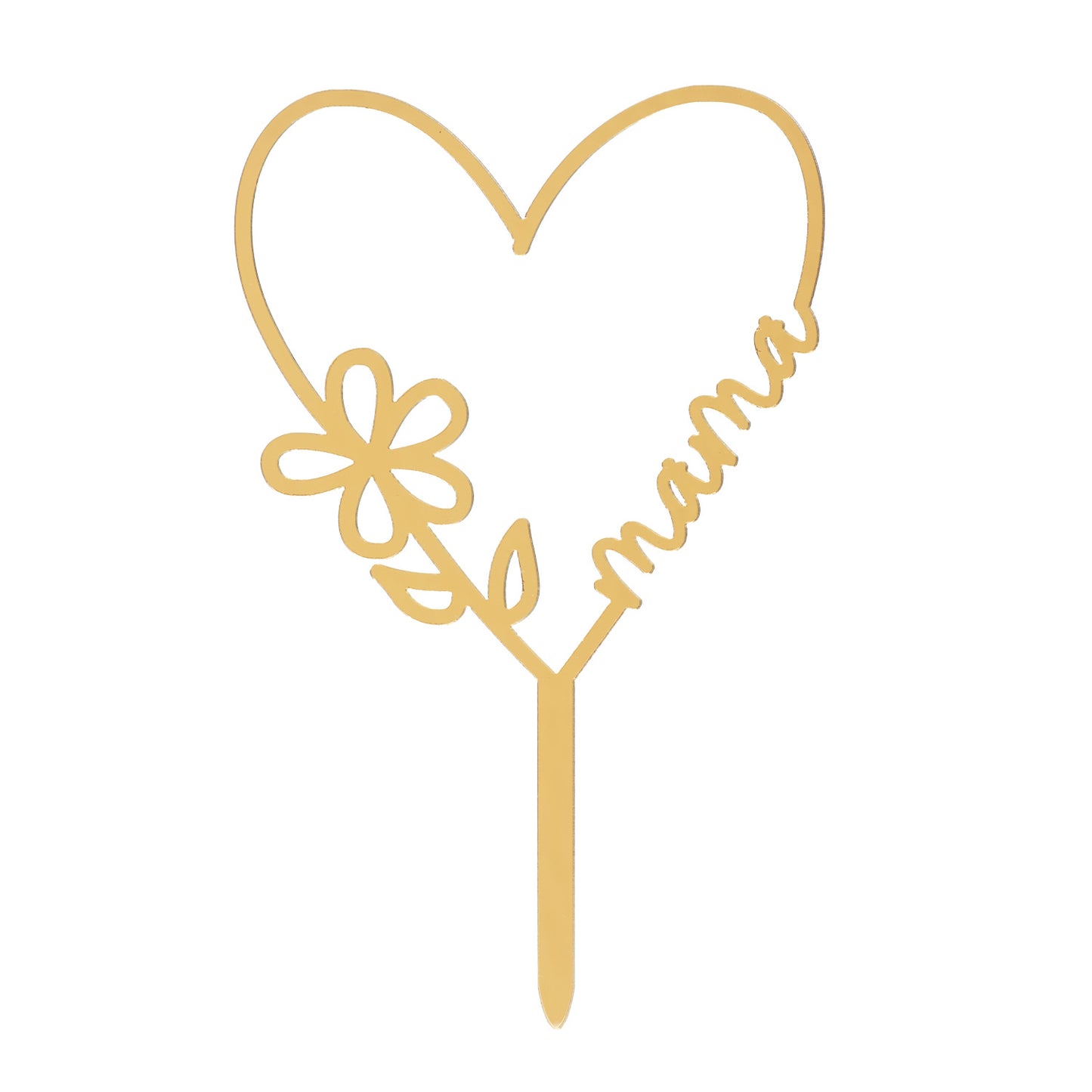 CAKE TOPPER CORAZÓN ORO MAMÁ 16X11CM