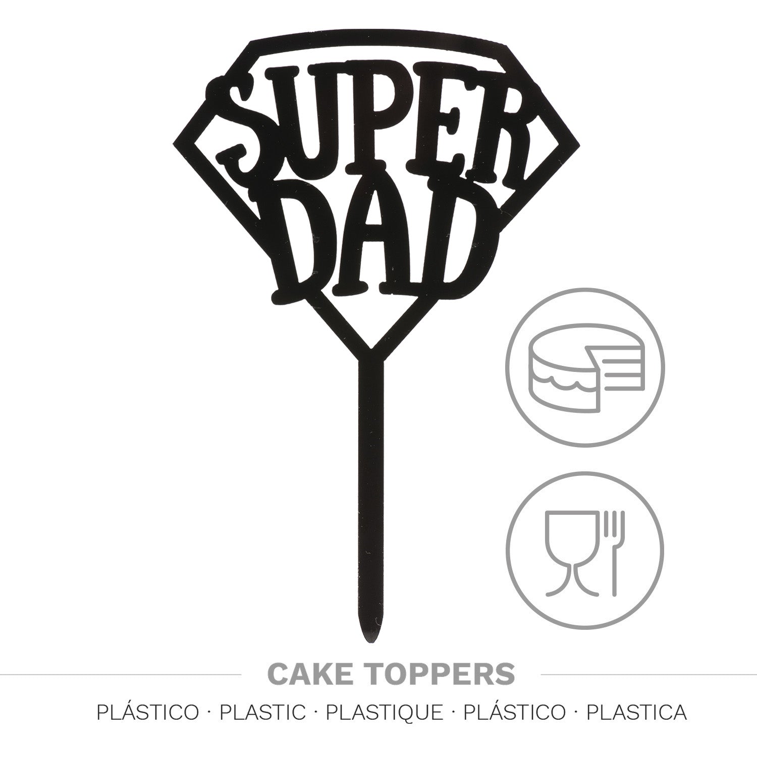  (CAKE TOPPER SUPER DAD 15X10CM