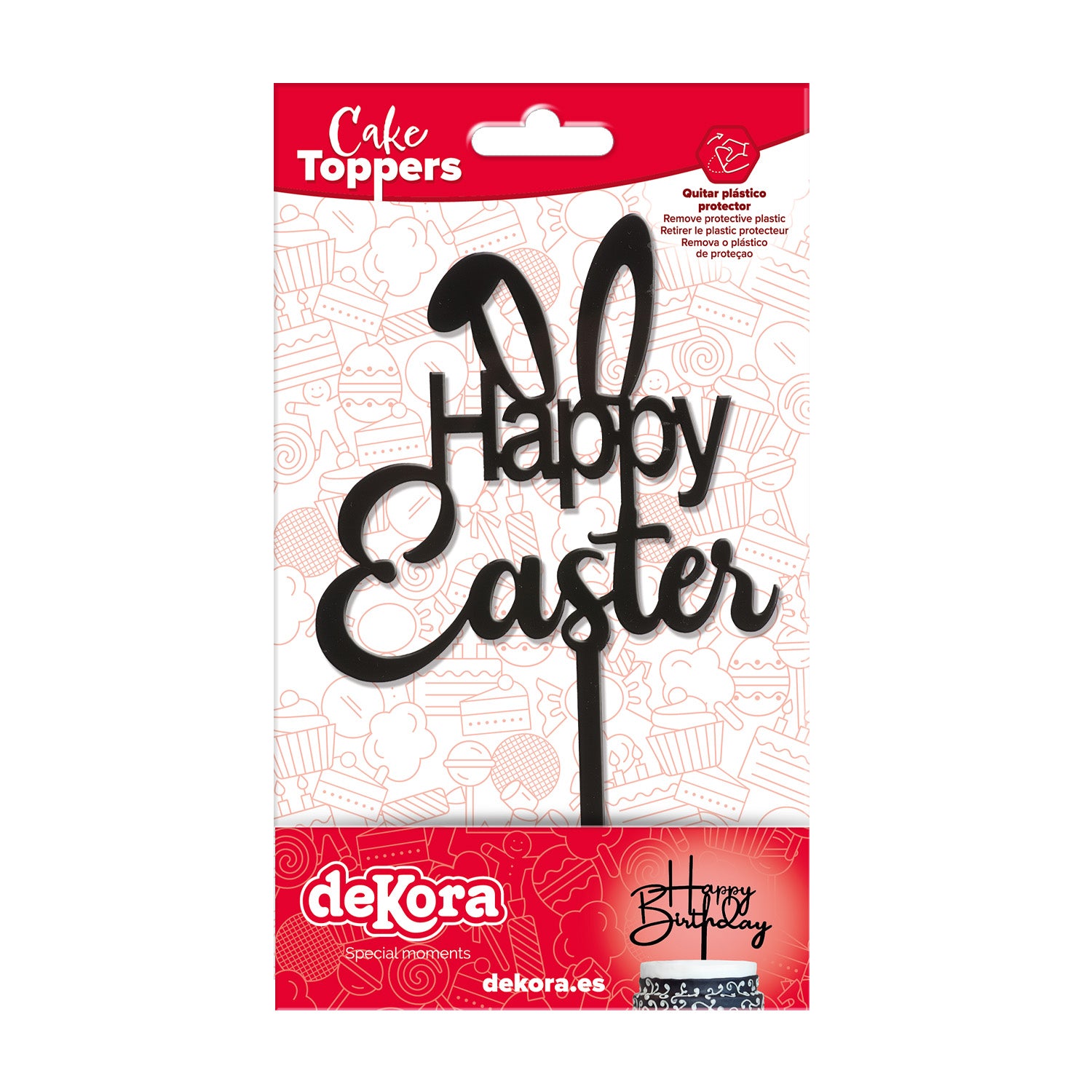 CAKE TOPPER HAPPY EASTER 16.5X10.5CM