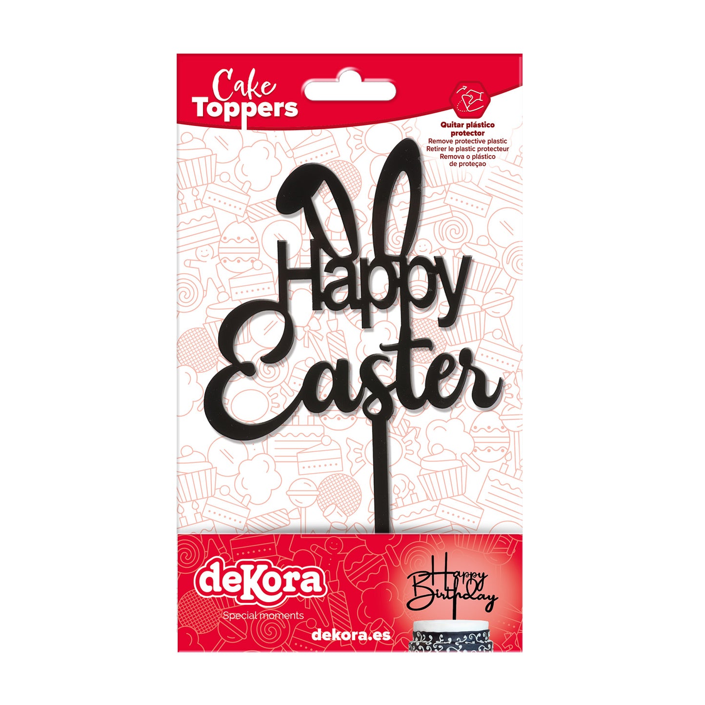 CAKE TOPPER HAPPY EASTER 16.5X10.5CM
