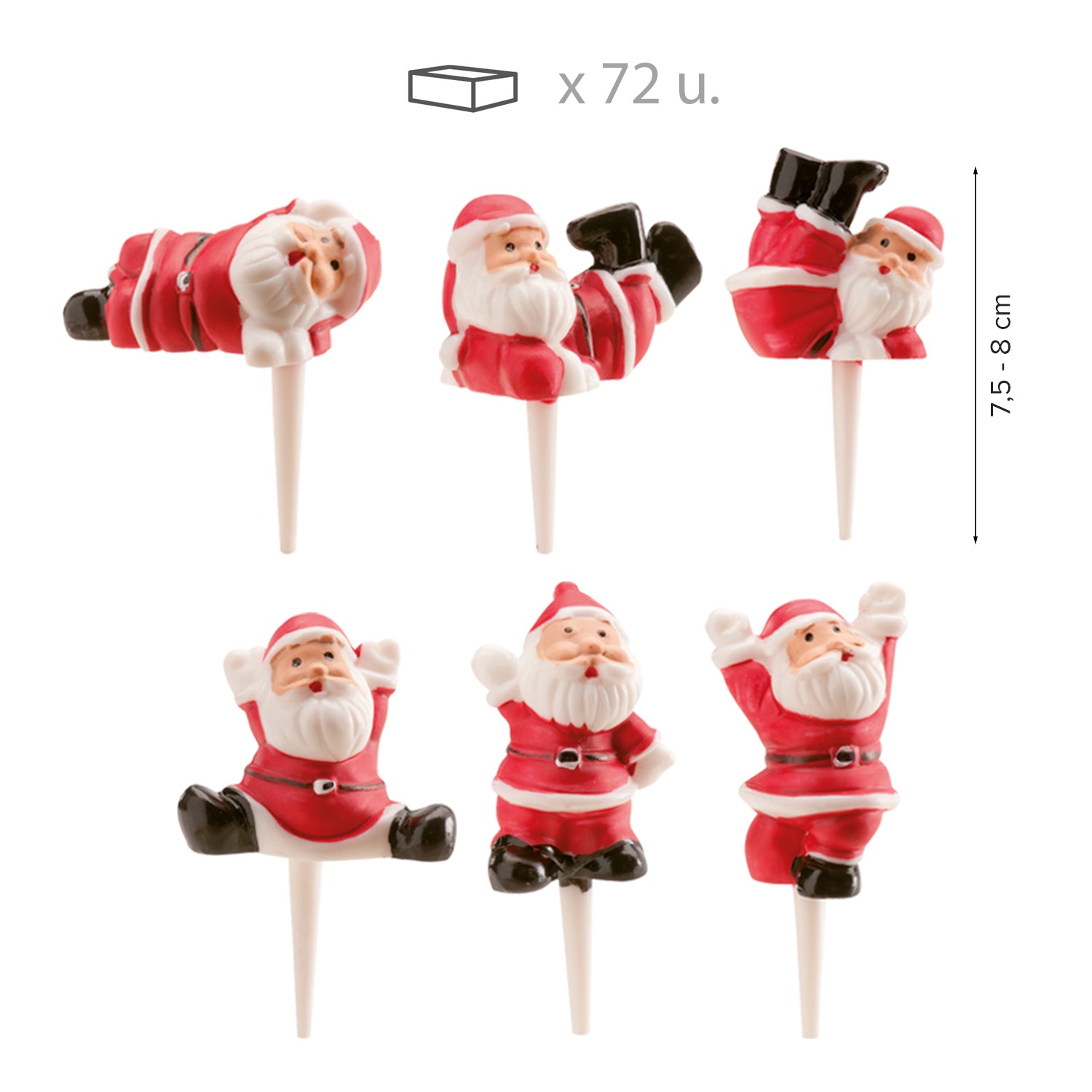 PAPAI NOEL DE PLÁSTICO VERMELHO SORTIDO 6CM