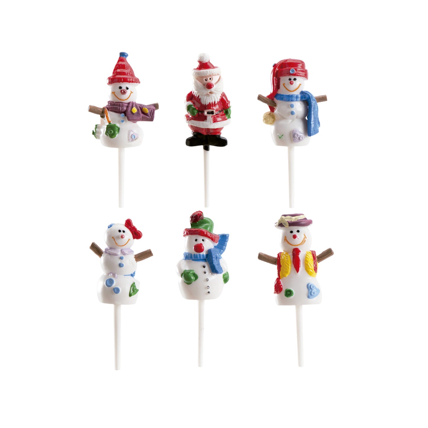BONHOMMES DE NEIGE ET PÈRE NOËL EN PLASTIQUE 3,5CM