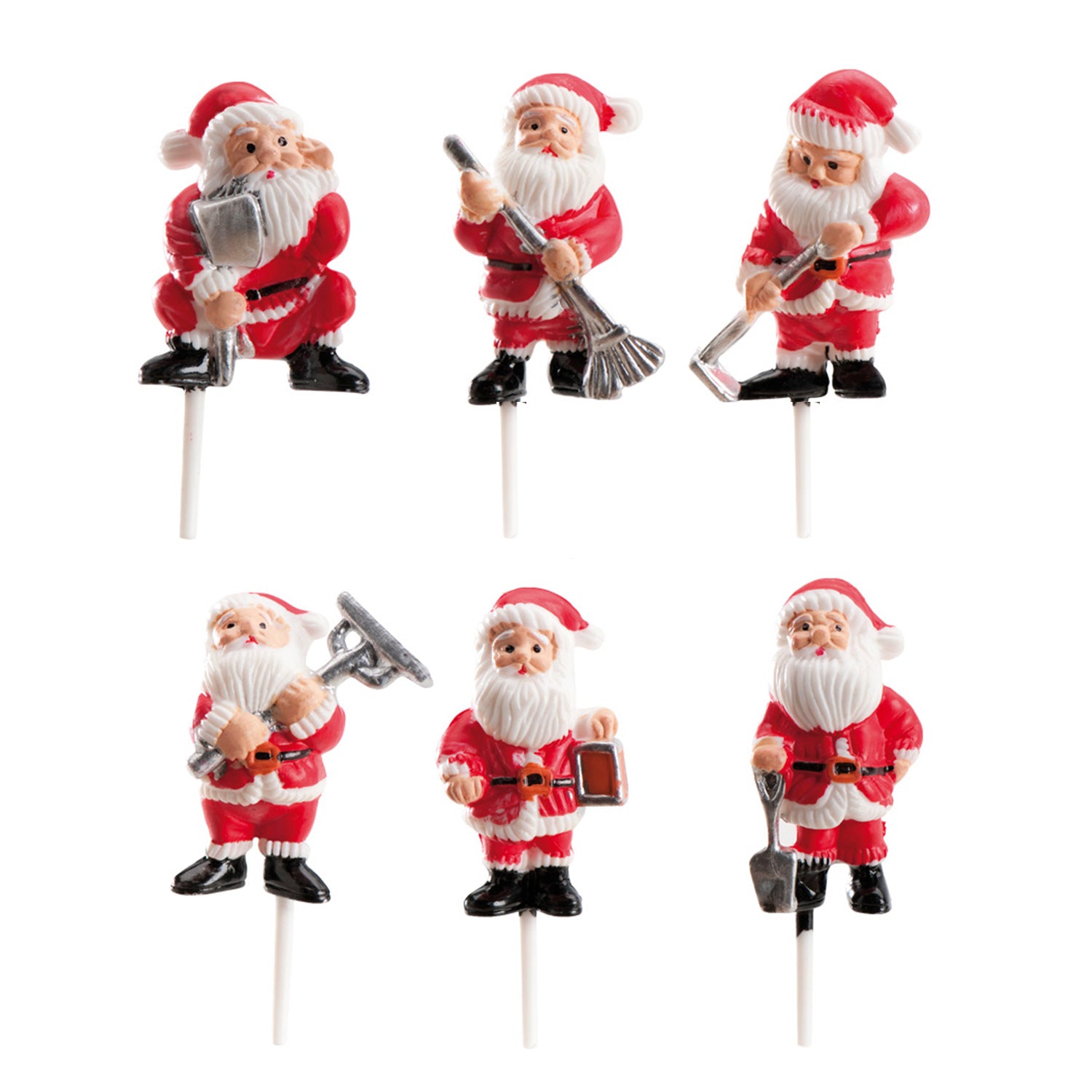 SANTA CLAUS 6 ASSORTED PLASTIC MODELS 4CM