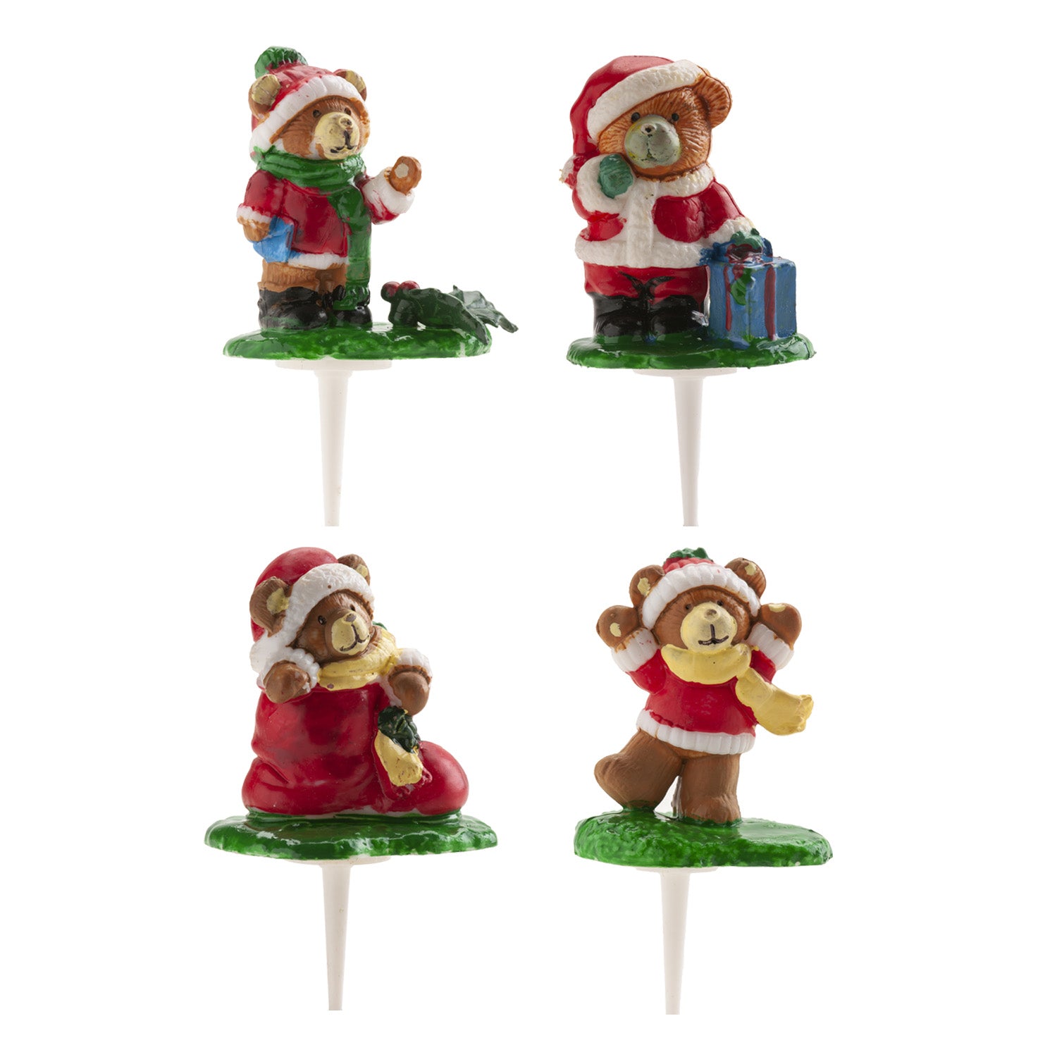 FIGURAS DE PLÁSTICO OSITOS NAVIDEÑOS 1.5X6CM