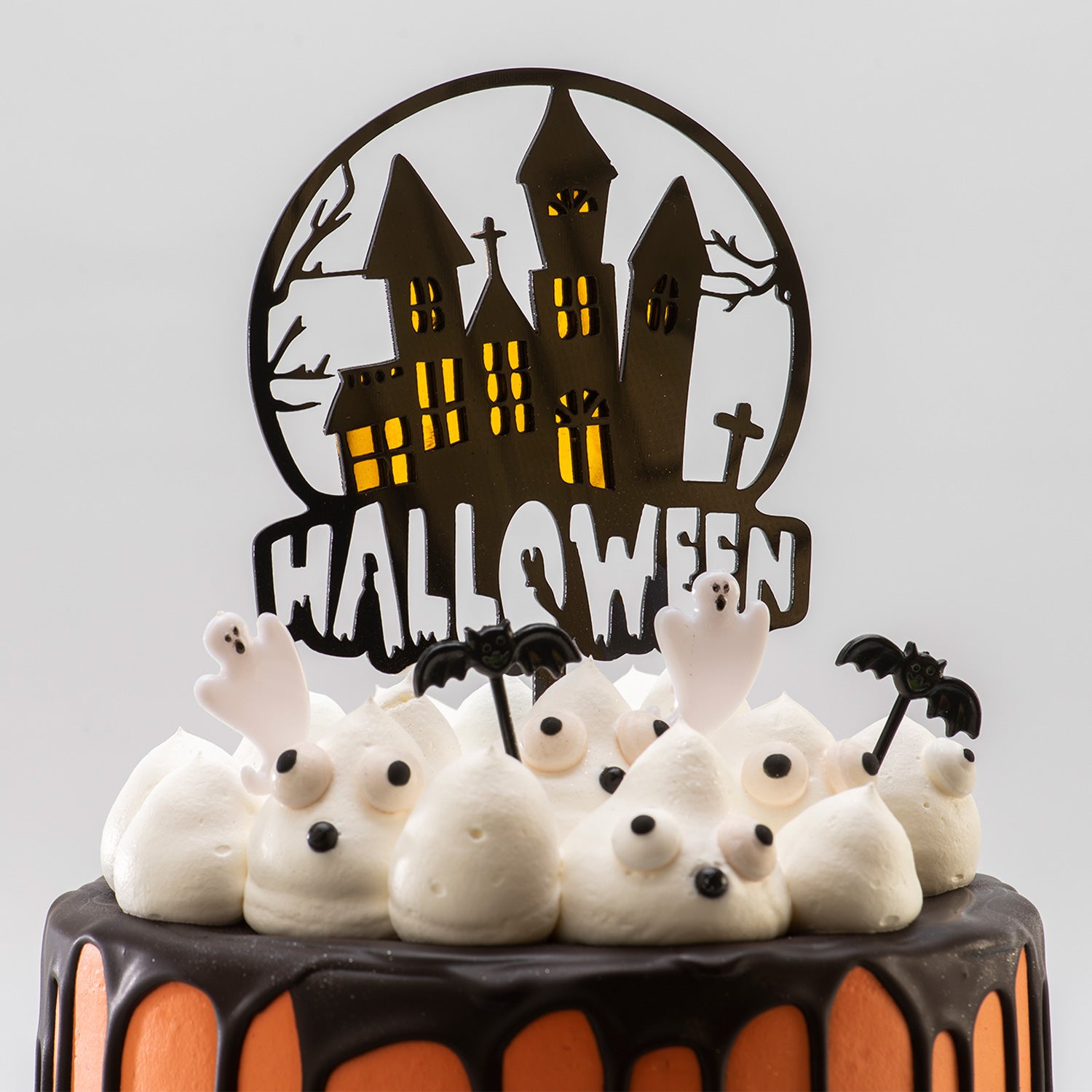 CAKE TOPPER HALLOWEEN MAISON ENCHANTÉE 2 COULEURS 15.5X9.5CM